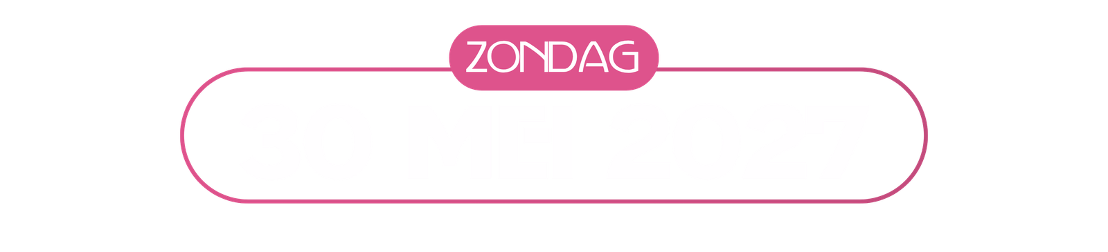 Zondag 30 mei 2027